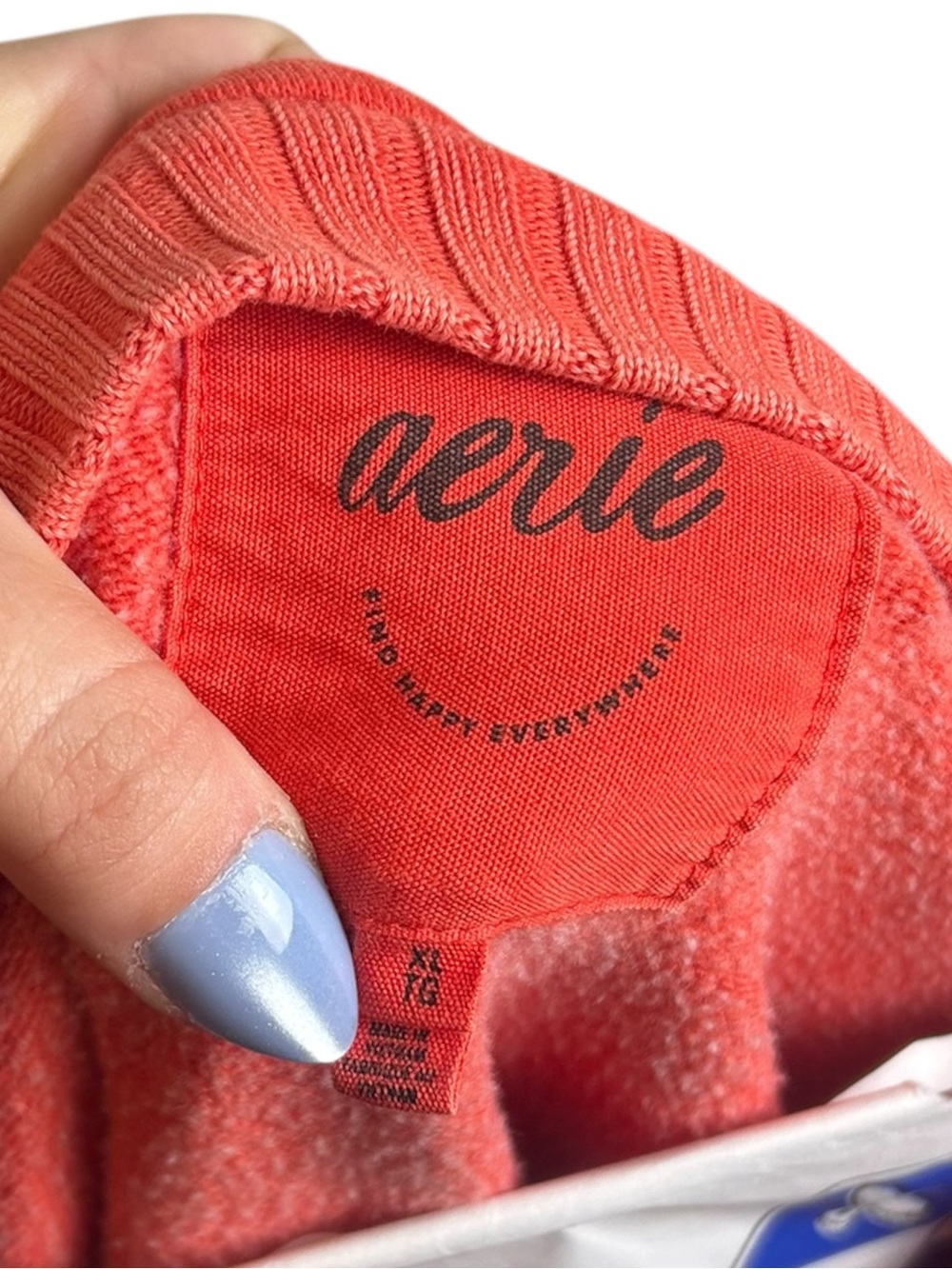 Aerie Sweatshirt Women’s XL Red Mind In The Mtns Ribbed Side Panel Oversized - Picture 3 of 5
